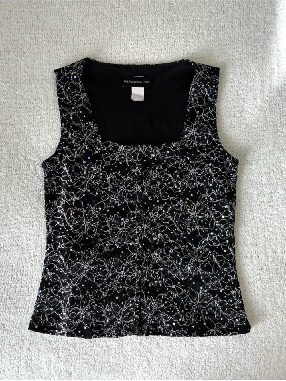 Y2K Marianne floral sequin corset top